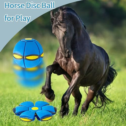 2PCS Magic Bouncing Ball, Magic Meta - Ball, Children's Magic Bouncing Balls, Doggy Disc Ball, Flying Saucer Ball, Parent-Child Interaction with Lights for Indoor & Outdoor Play Green and Blue