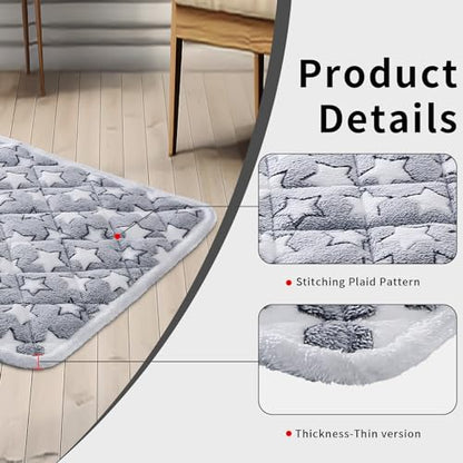 Soft Reversible Dog Crate Pad 2Pcs - 24x16 Inch, Plush Pet Mat, 0.6-inch Thick, Ideal for Small Dogs, Machine Washable - color: 2pcs Grey Heart Shape, size: 24.0"L x 16.0"W x 0.6"Th