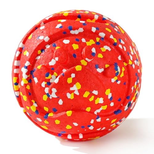 Dog Ball Squeak Toys (Bell Ball 5.12in Red) - color: Bell ball 5.12in Red