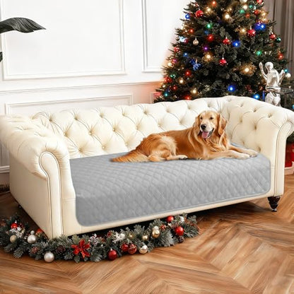 Waterproof Dog Blanket, Non-Slip Soft Pet Bed Cover, Couch Cover for Dogs Washable, Protects Sofa, Furniture, Crate, Car, Tear Resistant Leakproof Pet Blanket (30x53 Inch, Light Grey) - color: Light Grey, size: 30" x 53" (Pack of 1)