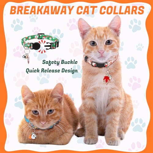 18 Pcs Holiday Cat Collars 4th of July Cat Collars Breakaway with Bell Adjustable Kitten Collar with Plastic Buckle for Holiday Pet Cat Costume,Multicolor - color: Multicolor