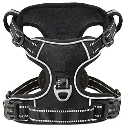 HEELE Dog Harness Dog Harness Small Dog No Pull Harness with Soft Handle Reflective Harness Adjustable, Black, S - color: Black, size: S