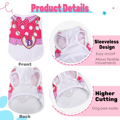 Dog Clothes Medium Sized Dog: Stretchy Puppy Shirts with Cute Patterns, Mesh Pet T-Shirts, Girl & Boy Poodle Dachshund Clothes (L, 4 Pack) - color: Pink Set 2, size: Large
