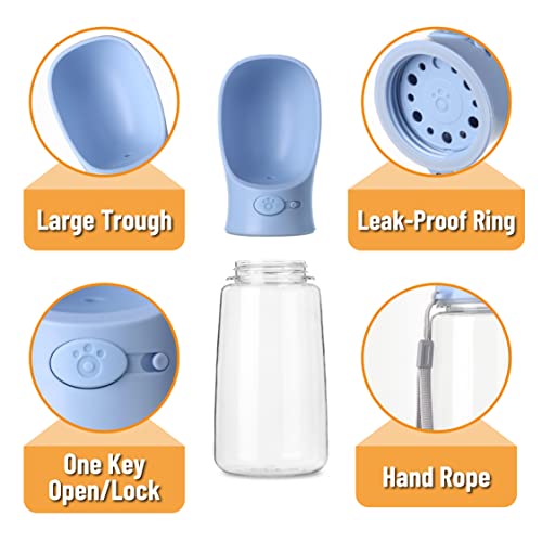 Mr. Pen- Portable Dog Water Bottle, 19 oz, Large, Leak Proof Puppy Water Dispenser with Drinking Feeder for Pets, Outdoor Walking, Hiking, Travel, Not Dishwasher Safe - color: Blue