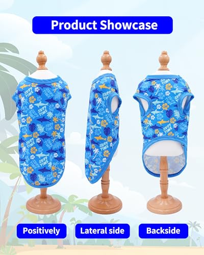 PET SHOW 4 Pack Dog Hawaiian Shirts for Large Dogs UPF 50+ UV Sun Protection Summer Cool Clothes Tank Top Floral Dog T-Shirts Pet Holiday Party Sleeveless Vest Boy Girl(XXX-Large) - size: XXX-Large