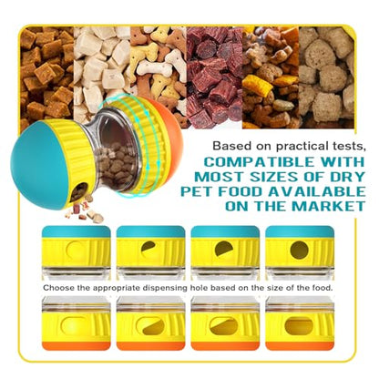 BSISUERM Dog Treat Dispensing Puzzle Toy Adjustable Food Dispenser Slow Feeder Puppy Enrichment Rolling Ball Pet Interactive Chase Toys Stimulating Game for Small Medium Dogs Gift to Keep Them Busy - color: Orange