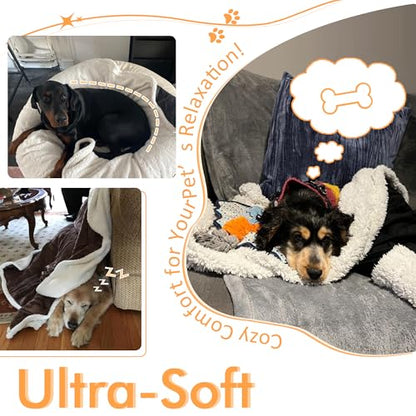 Dog Blankets for Large Dogs, Soft Fluffy Fleece Pet Blankets for Couch, Sofa, Dog Beds, Car Seats, Creat, Washable, 50x60 inches, Beige - color: Latte