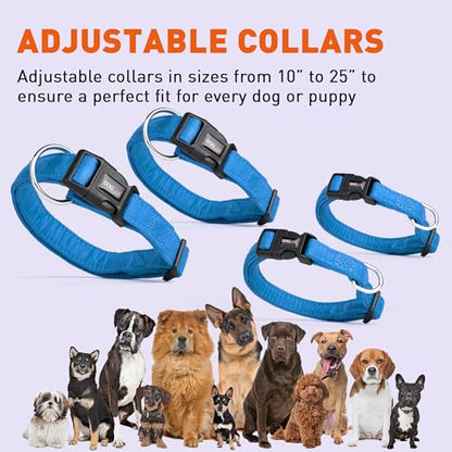 Dogline 5/8 x 11 to 17" Comfort Microfiber Soft Padded Pet Puppy Dog Collar, Small/Medium, Blue - color: Blue, size: Small/Medium