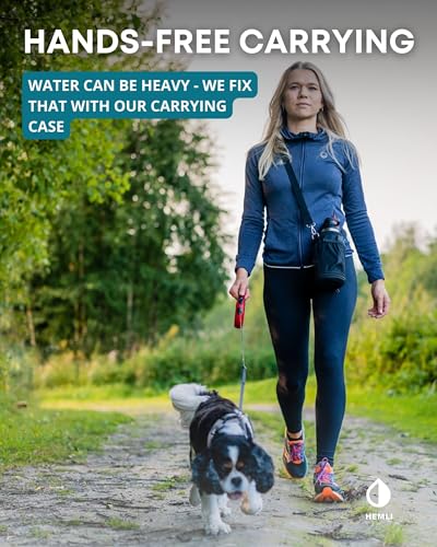 32 oz. Dog Water Bottle, Insulated Dog Travel Water Bottle, Stainless Steel Pet Water Bottle Dispenser Portable Food and Water Bowl for Dogs with Carrying Case for Walking Dog Canteen Travel Kit