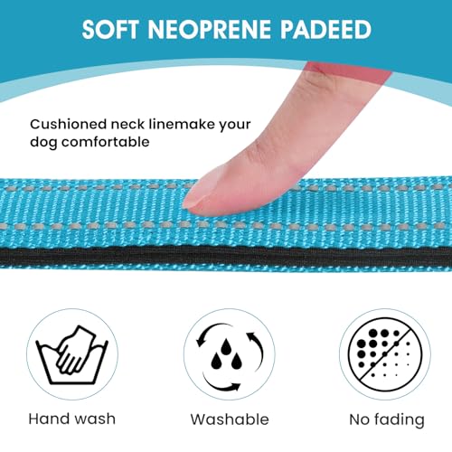 Reflective Dog Collar Padded with Soft Neoprene Breathable Quick Release Basic Dog Collars for Puppy Small Dogs Sky Blue - color: Sky Blue, size: XS:width 5/8"neck 8-10.5"