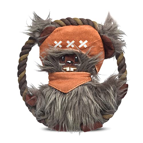 STAR WARS for Pets Dog Toy Ewok Plush Rope Frisbee Dog Toy | Plush Squeaky Pet Toy | Adorable Toys for All Dogs, Official Product