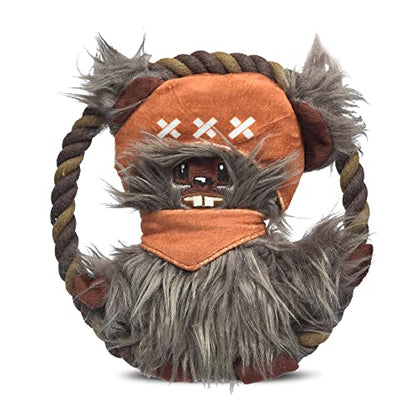 STAR WARS for Pets Dog Toy Ewok Plush Rope Frisbee Dog Toy | Plush Squeaky Pet Toy | Adorable Toys for All Dogs, Official Product