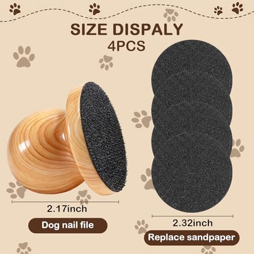 Dog Nail File, Grinder Board Scratch Pad with 4-Pack Replaceable Sandpaper Discs, Gentle Pet Nail Care Tool for Dogs and Cats