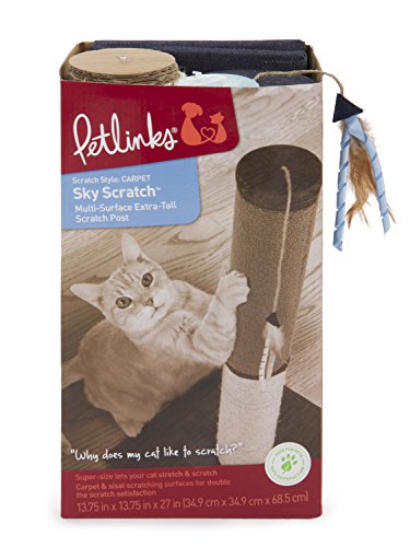 Petlinks Sky Scratch Sisal & Carpet Cat Scratching Post - Gray, One Size - color: Scratching Post