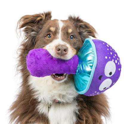 Huxley & Kent for Dogs | Mellow Mushroom (Small) | Funny Dog Toy | Power Plush Dog Toy with Squeaker | Dog Gift | Fun, Durable | H&K Squeaky Dog Toy, Purple, Blue - size: Small, style: Mellow Mushroom