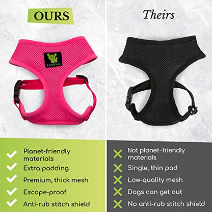 EcoBark Dog Harness - Eco-Friendly Max Comfort Harnesses - Luxurious Soft Mesh Halter - Over the Head Harness Vest- No Pull and No Choke for Puppy, Toy Breeds & Small Dogs (Small, Light Pink) - color: Light Pink
