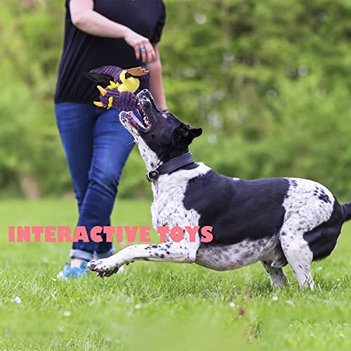 GOOLA Purple Dragon Dog Toy, Plush Squeaky Toy for Large Breeds, Interactive Fun with 5 Squeakers, Chew Toys for Puppies & Adult Dogs - color: Purple,Yellow,Black