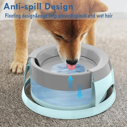 Dog Water Bowl, No Spill Cat Slow Feeder Water Dispenser Portable Vehicle Carried Car Travel Bowls for Small Medium Pets Sloppy Messy Drinkers 25oz, Blue - color: Blue