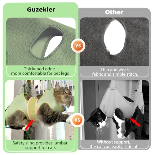Guzekier Cat Grooming Hammock Harness for Cats, Cat Nail Clipper - size: XXS+ (Suitable for 5-8lbs)