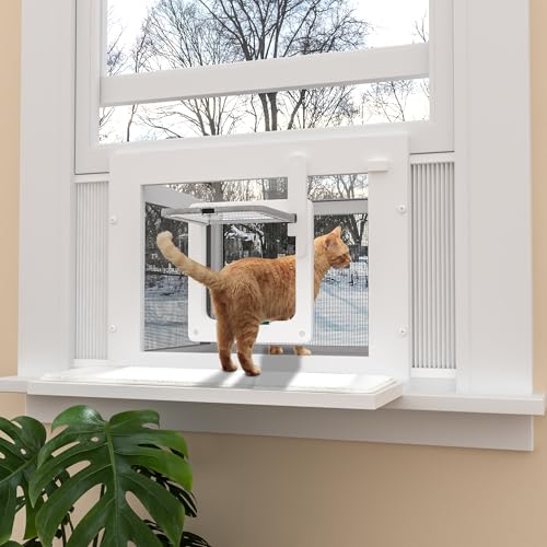 GDLF Winter Cat Window Box – Cat Window Perch Catio with Windproof Cover & Door, Fits 24.3–38.8" Openings (Min Height 16") - size: Fits up to 16"