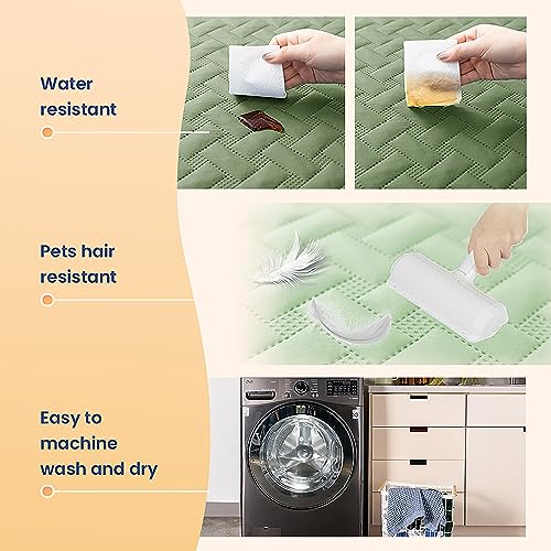 gogobunny 100% Double Sided Waterproof Dog Blanket Soft Pet Bed Cover Reversible Protect Furniture Couch Sofa Car for Puppy Cat Kids (Dark Green/Light Green, 30x70 Inch (Pack of 1)) - color: Dark Green/Light Green, size: 30x70 Inch (Pack of 1)
