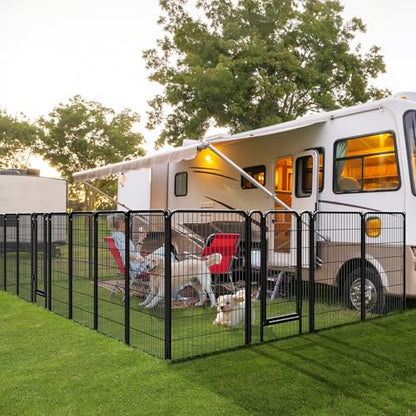 Yaheetech Dog Playpen Outdoor, 47 inch 8 Panels Dog Pen Indoor Heavy Duty Puppy Exercise Pen Metal Pet Fence for RV Camping/Yard/Garden - size: 47"