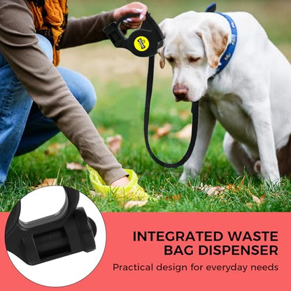 Retractable Dog Leash with Flashlight for Night Walks - 16FT Retractable Leash with Comfort Grip and Integrated Waste Bag Dispenser for Cats,Medium,Large,Small Dogs(Black-Large) - color: Black-Large