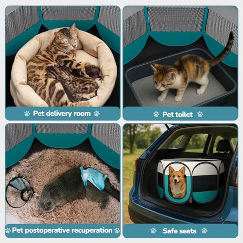 Foldable Pet Playpen for Cat Dog - Portable Cats Dogs Kennel Pop Up Dog Playpens, Medium Pets CrateTent Cage with Carrying Case for Outdoor Travel - style: M