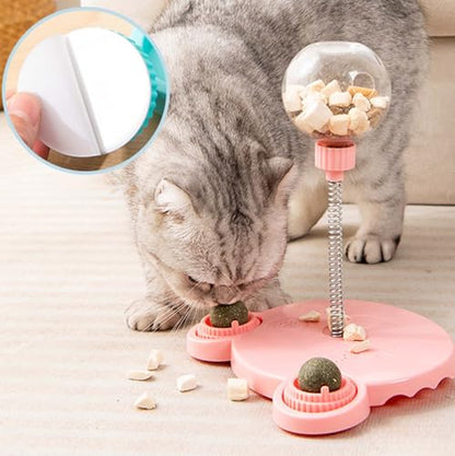 Interactive Treat Leaking Toy, Pet Toy Treat Dispenser, Interactive Puzzle Toy for Cats & Dogs, Slow Feeder, Food Dispensing Toy for Pet Entertainment & Mental Stimulation (Pink) - color: Pink