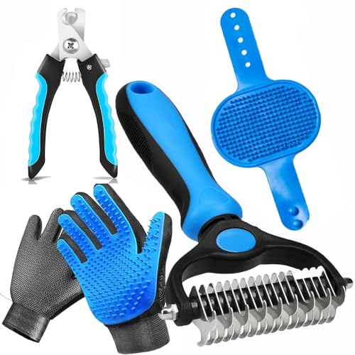 NVNAN 5-in-1 Pet Grooming Kit: Deshedding Rake, Nail Clipper, Grooming Gloves & Massage Brush for Dogs and Cats (Nail Clipper Set) - color: Nail Clipper Set