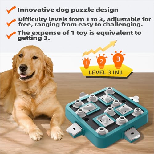 Dog Puzzle Toy Mental Stimulation - Level 3 in 1 Dogs Food Feeder Puzzle, Dog Treat Puzzle Feeder (Advanced-Mars Green Board) - color: Level 3 in 1-Advanced-Mars Green Board