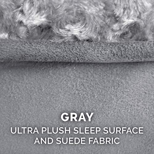 Furhaven Replacement Dog Bed Cover Ultra Plush Faux Fur & Suede Contour Luxe Lounger, Machine Washable - Gray, Jumbo (X-Large) - color: Ultra Plush (Gray), size: Jumbo, style: Jumbo (Pack of 1)