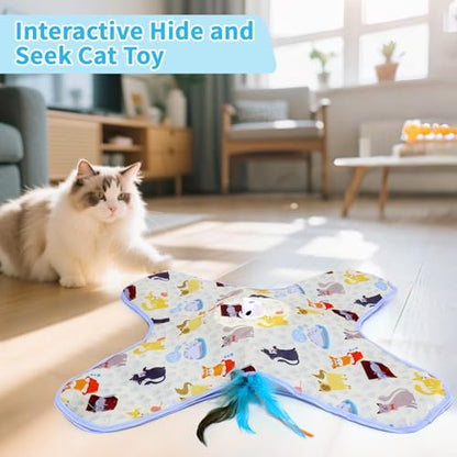 DFQ Interactive Cat Toy for Indoor Cats, Rechargeable Touch-Activated Moving Feather Wand with Concealed Motion, Play Toy for Kittens and Adult Cats (Yellow) - color: Yellow
