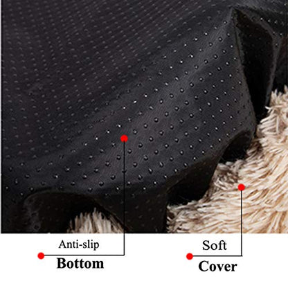 Plush Dog Bed Pet Calming Fur Bed, Fluffy Donut Round Cat Beds, Anti-Slip & Anti-Anxiety, 16 Inch for Puppy and Kitties, Khaki, XS - color: Khaki, size: XS - 16 inch