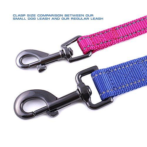 Max and Neo Small Dog Reflective Nylon Leash - Donate a Leash to Dog Rescue for Each Sold (Black, 4x5/8) - color: BLACK, size: 4 FT x 5/8" Wide