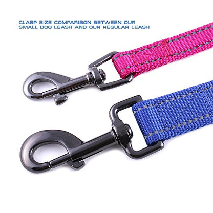 Max and Neo Small Dog Reflective Nylon Leash - Donate a Leash to Dog Rescue for Each Sold (Black, 4x5/8) - color: BLACK, size: 4 FT x 5/8" Wide