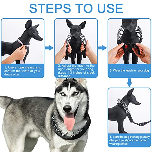Dog Prong Collar, Adjustable Dog Training Collar with Quick Release Buckle for Small Medium Large Dogs - color: Luxury Black, size: XL/4.0mm (Neck: 20"-23" Weight: 90 lbs)