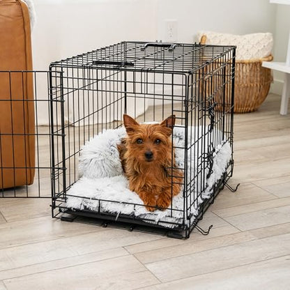 Best Friends by Sheri Nap Mat Dog Bed with Bolster - Washable Crate Pad, Removable Cover, Frost, Small, 22x15 - size: Small