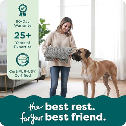 Furhaven Replacement Dog Bed Cover Ultra Plush Faux Fur & Suede Mattress, Machine Washable - Gray, Large - color: Gray, size: Large (Pack of 1)