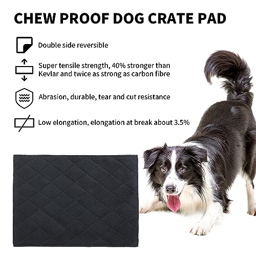 HOMBYS Chew Proof Dog Crate Pad Mat, 22"x35" Indestructible Kennel Pad for Aggressive Chewers, Durable and Water Resistant Teething Puppy Crate Mats for Dogs Cages - size: Medium(35" L x 22" W)