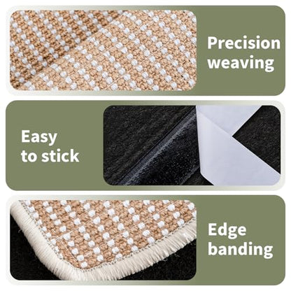 Cat Scratcher Mat, 39.3"x 23.6" Natural Sisal Cat Scratch Mat with Velcro Tape, Scratching Rug Pad for Indoor Cats, Furniture Protector, Floor Carpet, Wall Pad, L, Beige - size: 39.3"x 23.6"