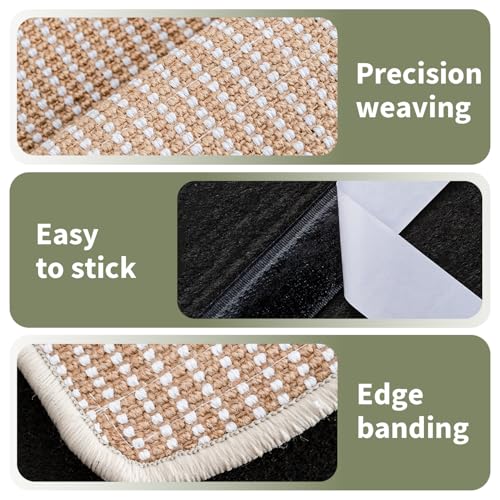 Cat Scratcher Mat, 23.6"x 15.7" Natural Sisal Cat Scratch Mat with Velcro Tape, Scratching Rug Pad for Indoor Cats, Furniture Protector, Floor Carpet, Wall Pad, M, Beige - size: 23.6"x 15.7"