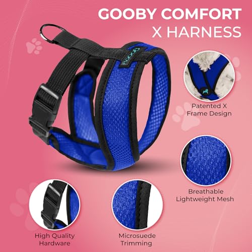 Gooby Choke Free Comfort X Soft Harness, Blue, Small - color: Blue, size: Small Chest (11.75-15.5")