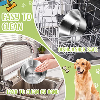 Yahenda 6 Pcs Stainless Steel Metal Dog Bowls Bulk Replacement Basic Thickened Pet Bowls for Small Medium Large Dogs, Dishwasher Safe(6.9 Inch) - size: 6.9 Inch