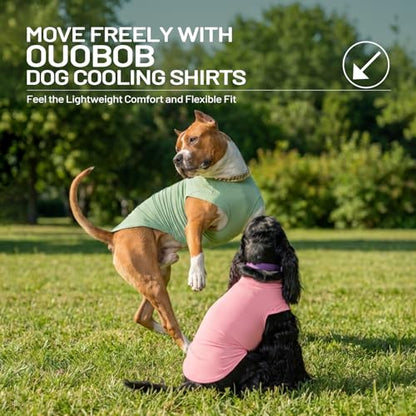 2Pack Dog Shirts, Breathable Dog Cooling Shirt For Large Dogs, Sun Protection Dogs Cooling Vest Tank Tops, Lightweight Soft Stretchy Sun Shirts, Sleeveless Summer Pet Clothes - Green + Pink 4XL - color: Pink+Green, size: Xxxx-large