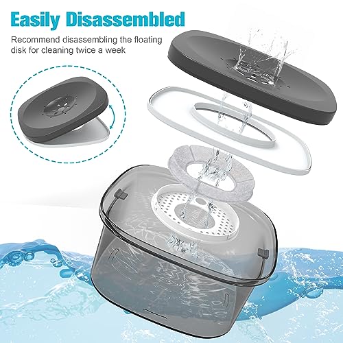 UPSKY 4L Dog Water Bowl 135oz No Spill Dog Bowl Extra Large Capacity Slow Drinking Water Feeder, Splash Proof Pet Water Dispenser Vehicle Carried Travel Water Floating Bowl for Dogs, Cats - color: I-Black, size: 4 L