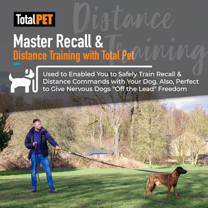 50ft Long Leash for Dogs - Long Line Dog Leash for Training Recall/Commands at Distance - Nylon, Heavy Duty - Ideal for Large & Small Breeds - size: 50ft