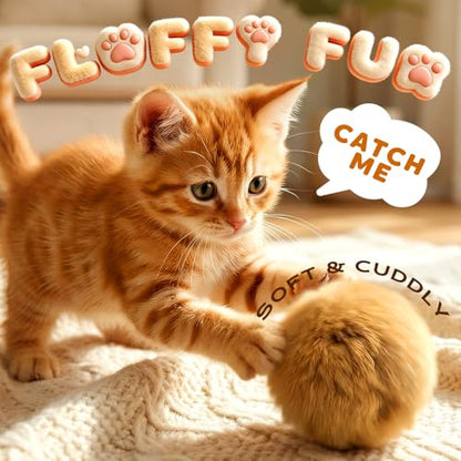 3 Pcs Rabbit Fur Ball Cat Toys, 2026 New Soft Cat Toy Rabbit Fur Ball, Washable Fluffy Catnip Toy Ball for Indoor, Interactive Fun to Chase Cat Exercise Ball for Hunting