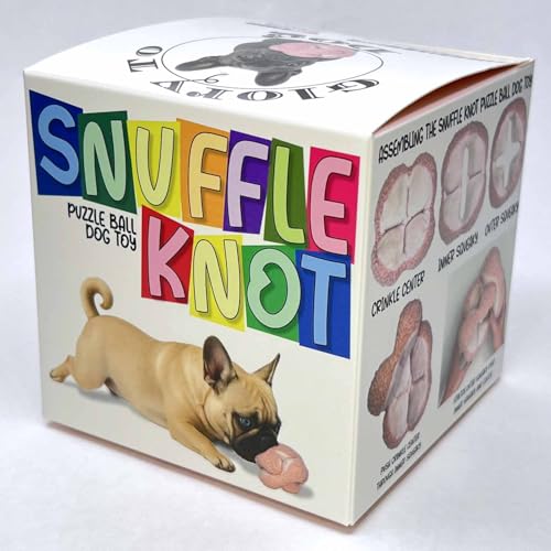 Glory To Dog Pink Snuffle Knot Interactive Dog Toy 4” Puzzle Ball with 8 Squeakers & Crinkle – Treat Hiding Enrichment Toy for Puppy & Small Breed Dogs – Durable Plush Sensory Play & Stimulation - color: Pink