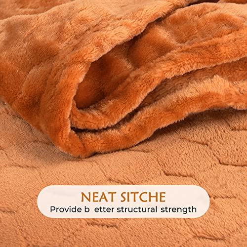 TOONOW Fleece Blanket Super Soft Cozy Throw Blanket 50" x 60", Lightweight Fuzzy Comfy Textured Flannel Blanket Warm Plush Throw Blankets for Couch, Sofa, Bed, Pumpkin - color: Pumpkin, size: Throw-50" x 60"